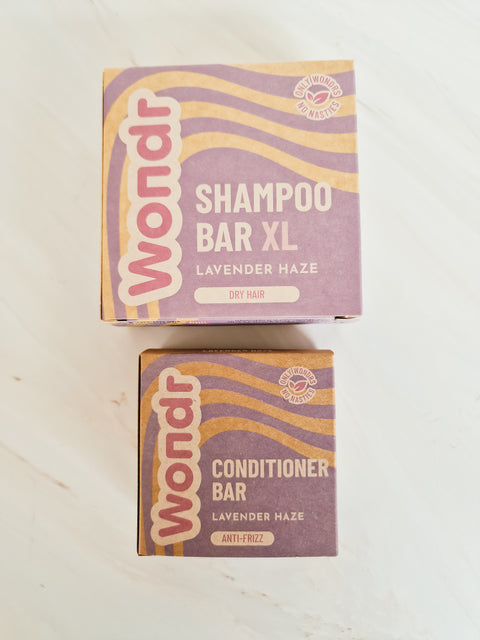 Set shampoo en conditioner bar purple healing